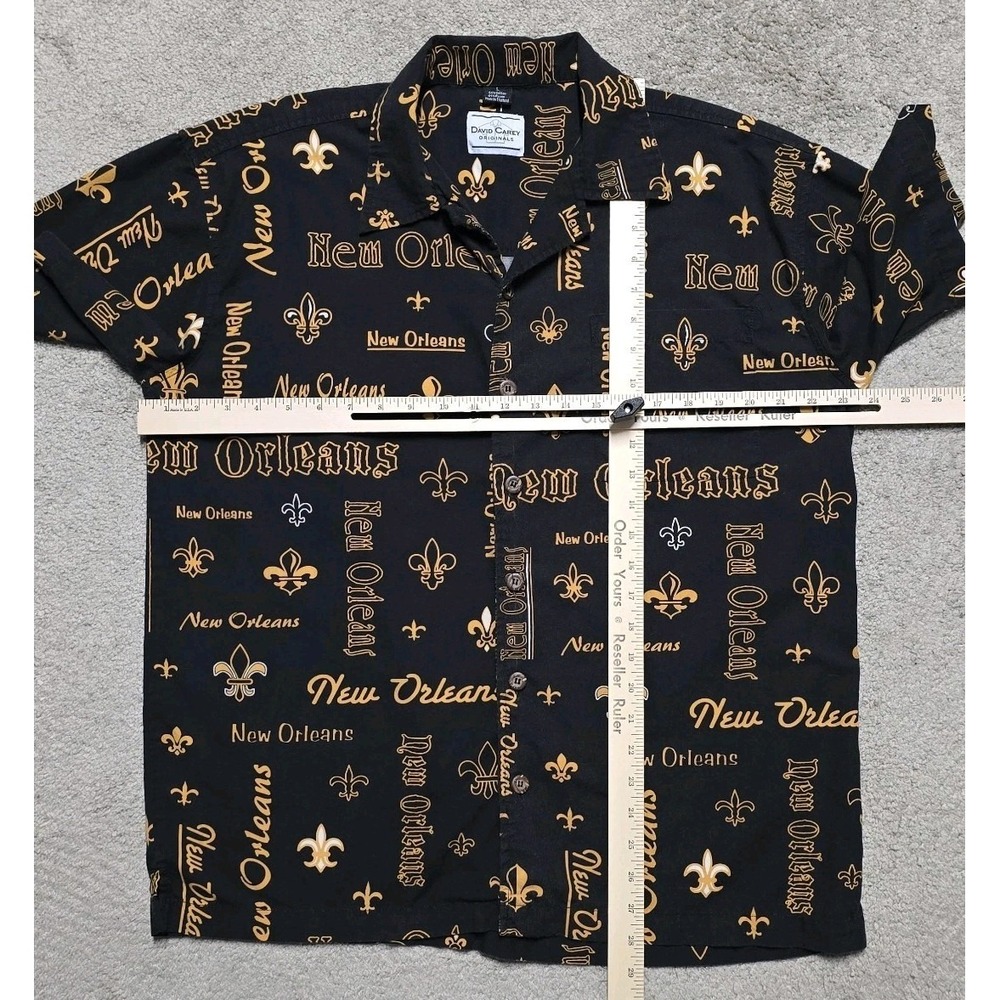 David Carey Originals Mens Shirt New Orleans Saints size XL Black Button Up - Picture 8 of 12